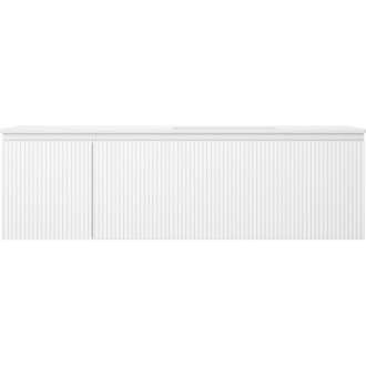 Koupelnová skříňka Mexen Rivel 160 cm s umyvadlem Otis pravým, 1S, 1D, drážkovaná, matná bílá - 91A23-16047-3-BBFF01-W18P01