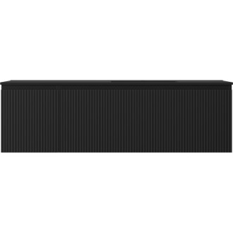 Mexen Rivel szafka łazienkowa 160 cm z umywalką Otis prawą, 1S, 1D, ryflowana, czarna mat - 91A23-16047-3-BBFF71-W18P71