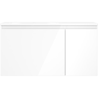 Mexen Orio koupelnová skříňka 90 cm s umyvadlem Vela levým, 1S, 1D, bílý lesk - 91A13-09047-3-BBFF00-W23L00