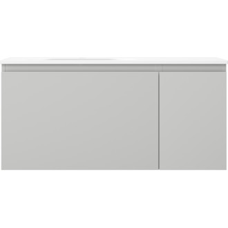Koupelnová skříňka Mexen Orio 90 cm s umyvadlem Vela vlevo, 1S, 1D, matná šedá/matná bílá - 91A13-09047-3-BBFF62-W23L01