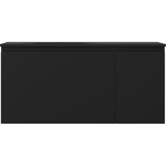Mexen Orio szafka łazienkowa 90 cm z umywalką Vela lewą, 1S, 1D, czarna mat - 91A13-09047-3-BBFF71-W23L71