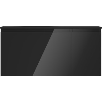 Mexen Orio szafka łazienkowa 100 cm z umywalką Vela lewą, 1S, 1D, czarna połysk/czarna mat - 91A13-10047-3-BBFF70-W23L71