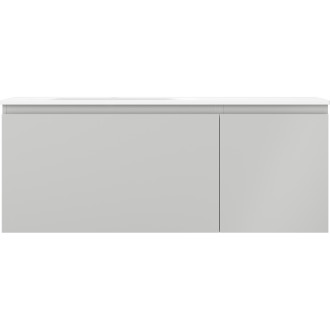 Koupelnová skříňka Mexen Orio 120 cm s umyvadlem Vela vlevo, 1S, 1D, matná šedá/matná bílá - 91A13-12047-3-BBFF62-W23L01