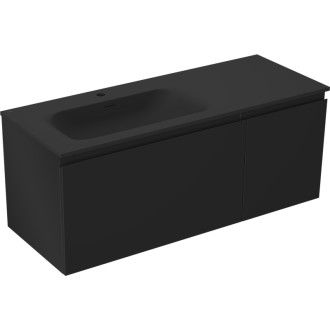 Mexen Orio koupelnová skříňka 120 cm s umyvadlem Vela vlevo, 1S, 1D, matná černá - 91A13-12047-3-BBFF71-W23L71