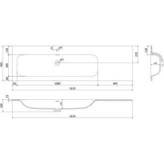 Mexen Orio koupelnová skříňka 160 cm s umyvadlem Vela levým, 1S, 1D, matná šedá/matná bílá - 91A13-16047-3-BBFF62-W23L01