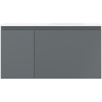 Koupelnová skříňka Mexen Orio 90 cm s umyvadlem Vela pravé, 1S, 1D, grafit matný/bílá matná - 91A13-09047-3-BBFF66-W23P01