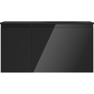 Mexen Orio szafka łazienkowa 90 cm z umywalką Vela prawą, 1S, 1D, czarna połysk/czarna mat - 91A13-09047-3-BBFF70-W23P71