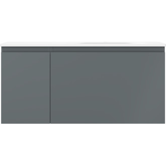 Koupelnová skříňka Mexen Orio 100 cm s umyvadlem Vela pravé, 1S, 1D, grafit matný/bílá matná - 91A13-10047-3-BBFF66-W23P01