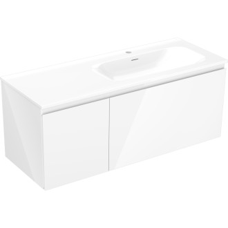 Koupelnová skříňka Mexen Orio 120 cm s umyvadlem Vela pravá, 1S, 1D, bílý lesk - 91A13-12047-3-BBFF00-W23P00