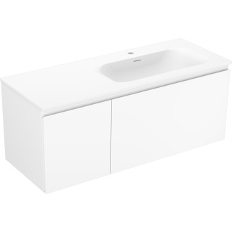 Koupelnová skříňka Mexen Orio 120 cm s umyvadlem Vela pravá, 1S, 1D, matná bílá - 91A13-12047-3-BBFF01-W23P01