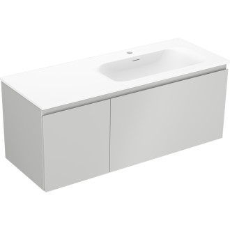 Koupelnová skříňka Mexen Orio 120 cm s umyvadlem Vela pravá, 1S, 1D, matná šedá/matná bílá - 91A13-12047-3-BBFF62-W23P01