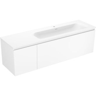 Koupelnová skříňka Mexen Orio 160 cm s umyvadlem Vela pravá, 1S, 1D, matná bílá - 91A13-16047-3-BBFF01-W23P01