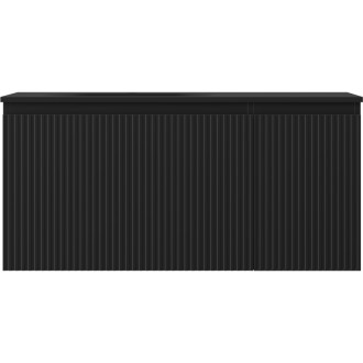 Mexen Rivel szafka łazienkowa 100 cm z umywalką Vela lewą, 1S, 1D, ryflowana, czarna mat - 91A23-10047-3-BBFF71-W23L71