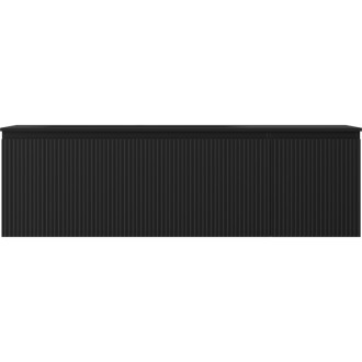 Mexen Rivel szafka łazienkowa 160 cm z umywalką Vela lewą, 1S, 1D, ryflowana, czarna mat - 91A23-16047-3-BBFF71-W23L71