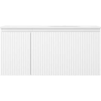 Mexen Rivel koupelnová skříňka 100 cm s umyvadlem Vela pravá, 1S, 1D, drážkovaná, matná bílá - 91A23-10047-3-BBFF01-W23P01