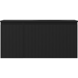 Mexen Rivel szafka łazienkowa 100 cm z umywalką Vela prawą, 1S, 1D, ryflowana, czarna mat - 91A23-10047-3-BBFF71-W23P71