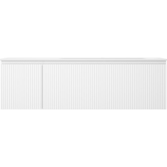 Mexen Rivel koupelnová skříňka 160 cm s umyvadlem Vela pravá, 1S, 1D, drážkovaná, matná bílá - 91A23-16047-3-BBFF01-W23P01