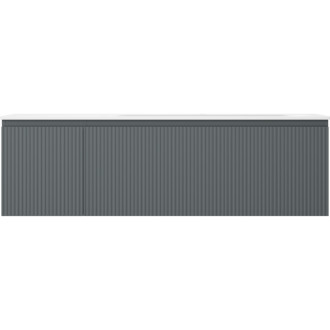 Mexen Rivel koupelnová skříňka 160 cm s umyvadlem Vela pravá, 1S, 1D, drážkovaná, grafit/matná bílá - 91A23-16047-3-BBFF66-W23P01