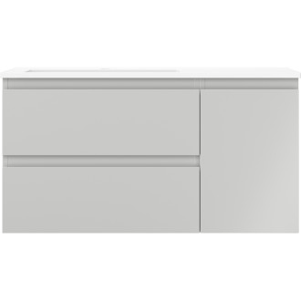 Koupelnová skříňka Mexen Orio 90 cm s umyvadlem Otis vlevo, 2S, 1D, matná šedá/matná bílá - 91A13-09047-3-BBFFF62-W18L01
