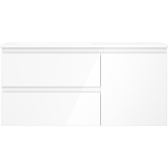 Mexen Orio szafka łazienkowa 100 cm z umywalką Otis lewą, 2S, 1D, biała połysk - 91A13-10047-3-BBFFF00-W18L00