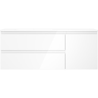 Mexen Orio szafka łazienkowa 120 cm z umywalką Otis lewą, 2S, 1D, biała połysk - 91A13-12047-3-BBFFF00-W18L00