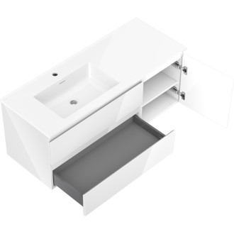 Mexen Orio szafka łazienkowa 120 cm z umywalką Otis lewą, 2S, 1D, biała połysk - 91A13-12047-3-BBFFF00-W18L00