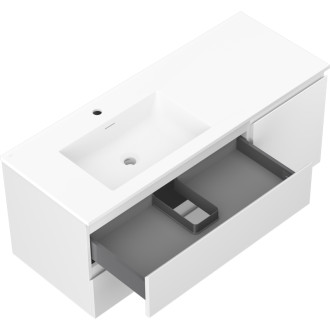 Koupelnová skříňka Mexen Orio 120 cm s umyvadlem Otis vlevo, 2S, 1D, matná bílá - 91A13-12047-3-BBFFF01-W18L01