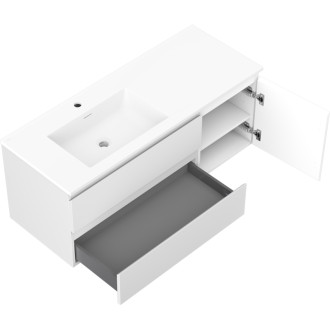 Koupelnová skříňka Mexen Orio 120 cm s umyvadlem Otis vlevo, 2S, 1D, matná bílá - 91A13-12047-3-BBFFF01-W18L01