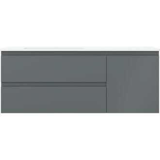 Koupelnová skříňka Mexen Orio 120 cm s umyvadlem Otis vlevo, 2S, 1D, matný grafit/matná bílá - 91A13-12047-3-BBFFF66-W18L01