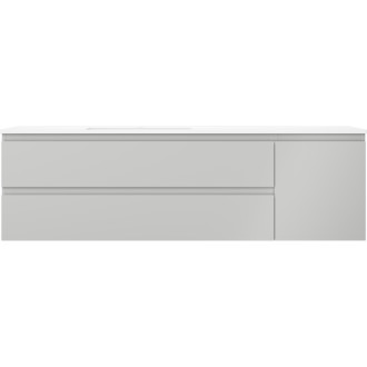 Koupelnová skříňka Mexen Orio 160 cm s umyvadlem Otis vlevo, 2S, 1D, matná šedá/matná bílá - 91A13-16047-3-BBFFF62-W18L01