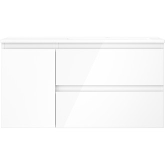 Mexen Orio szafka łazienkowa 90 cm z umywalką Otis prawą, 2S, 1D, biała połysk - 91A13-09047-3-BBFFF00-W18P00