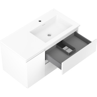 Koupelnová skříňka Mexen Orio 90 cm s umyvadlem Otis pravé, 2S, 1D, matná bílá - 91A13-09047-3-BBFFF01-W18P01