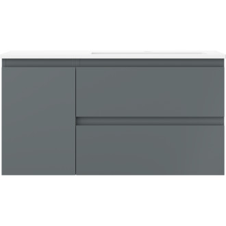 Koupelnová skříňka Mexen Orio 90 cm s umyvadlem Otis pravé, 2S, 1D, grafit matný/bílá matná - 91A13-09047-3-BBFFF66-W18P01