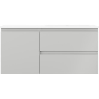 Koupelnová skříňka Mexen Orio 100 cm s umyvadlem Otis pravé, 2S, 1D, matná šedá/matná bílá - 91A13-10047-3-BBFFF62-W18P01