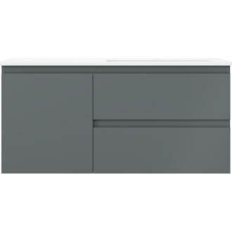 Koupelnová skříňka Mexen Orio 100 cm s umyvadlem Otis pravé, 2S, 1D, grafit matný/bílá matná - 91A13-10047-3-BBFFF66-W18P01