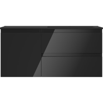 Mexen Orio szafka łazienkowa 100 cm z umywalką Otis prawą, 2S, 1D, czarna połysk/czarna mat - 91A13-10047-3-BBFFF70-W18P71