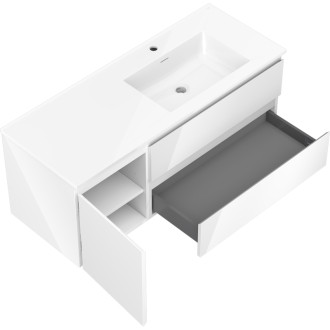 Mexen Orio szafka łazienkowa 120 cm z umywalką Otis prawą, 2S, 1D, biała połysk - 91A13-12047-3-BBFFF00-W18P00