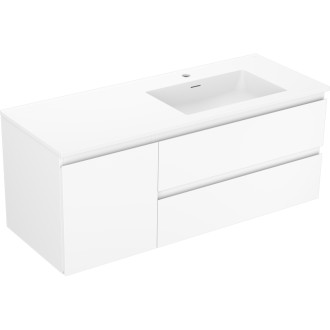 Koupelnová skříňka Mexen Orio 120 cm s umyvadlem Otis pravá, 2S, 1D, matná bílá - 91A13-12047-3-BBFFF01-W18P01
