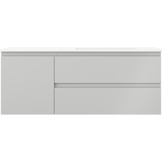 Koupelnová skříňka Mexen Orio 120 cm s umyvadlem Otis pravé, 2S, 1D, matná šedá/matná bílá - 91A13-12047-3-BBFFF62-W18P01