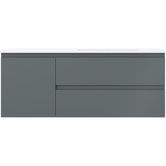 Koupelnová skříňka Mexen Orio 120 cm s umyvadlem Otis pravé, 2S, 1D, grafit matný/bílá matná - 91A13-12047-3-BBFFF66-W18P01