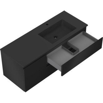 Mexen Orio szafka łazienkowa 120 cm z umywalką Otis prawą, 2S, 1D, czarna mat - 91A13-12047-3-BBFFF71-W18P71