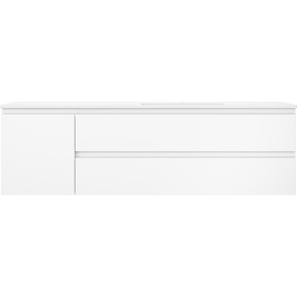 Koupelnová skříňka Mexen Orio 160 cm s umyvadlem Otis pravá, 2S, 1D, matná bílá - 91A13-16047-3-BBFFF01-W18P01