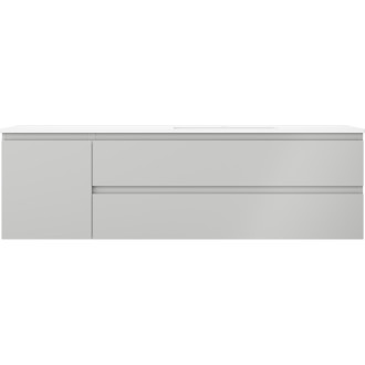 Koupelnová skříňka Mexen Orio 160 cm s umyvadlem Otis pravé, 2S, 1D, matná šedá/matná bílá - 91A13-16047-3-BBFFF62-W18P01