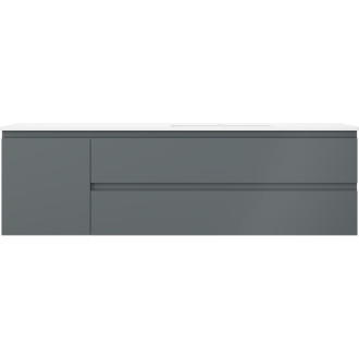 Koupelnová skříňka Mexen Orio 160 cm s umyvadlem Otis pravé, 2S, 1D, grafit matný/bílá matná - 91A13-16047-3-BBFFF66-W18P01