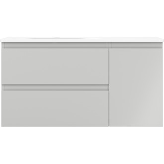 Koupelnová skříňka Mexen Orio 90 cm s umyvadlem Vela vlevo, 2S, 1D, matná šedá/matná bílá - 91A13-09047-3-BBFFF62-W23L01