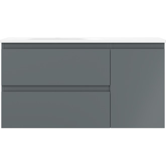 Mexen Orio koupelnová skříňka 90 cm s umyvadlem Vela levým, 2S, 1D, matný grafit/matná bílá - 91A13-09047-3-BBFFF66-W23L01