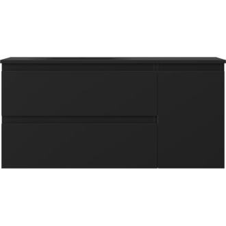 Mexen Orio szafka łazienkowa 100 cm z umywalką Vela lewą, 2S, 1D, czarna mat - 91A13-10047-3-BBFFF71-W23L71