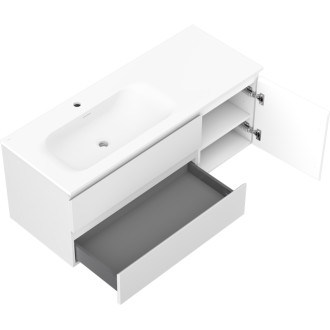 Koupelnová skříňka Mexen Orio 120 cm s umyvadlem Vela vlevo, 2S, 1D, matná bílá - 91A13-12047-3-BBFFFF01-W23L01