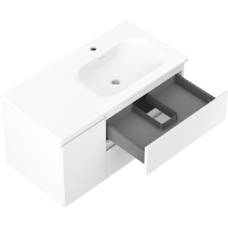 Koupelnová skříňka Mexen Orio 90 cm s umyvadlem Vela pravá, 2S, 1D, matná bílá - 91A13-09047-3-BBFFFF01-W23P01