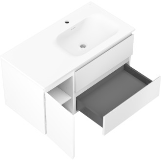Koupelnová skříňka Mexen Orio 90 cm s umyvadlem Vela pravá, 2S, 1D, matná bílá - 91A13-09047-3-BBFFFF01-W23P01